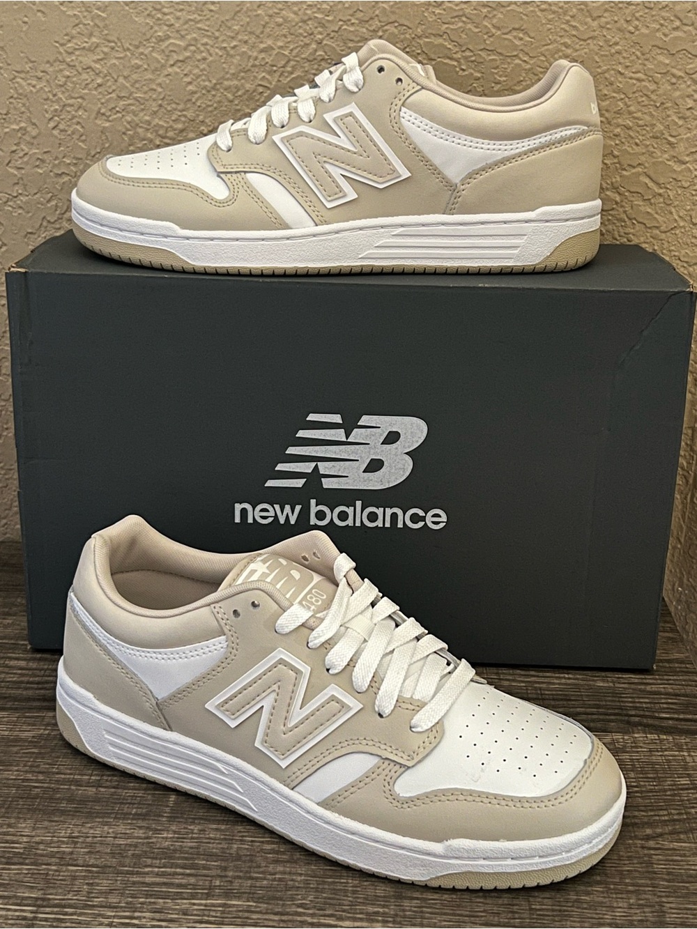 New Balance 480 Men's Shoes Beige & White Color Size- 5.5